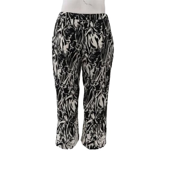 NWT TRUTH + STYLE PRINTED WOVEN CROPPED PANTS BLACK & WHITE XL - Picture 4 of 13